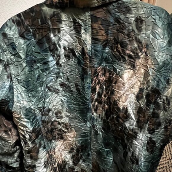 SOLD CHICO’S Women’s Crinkle Crush Blazer Jacket Teal - Picture 8 of 8